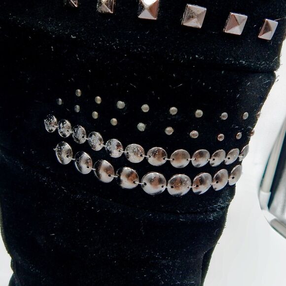 Bearpaw SILVERTHORNE Black Winter Suede Snow Boots Sz 7 Lace Up Insulated - Picture 13 of 14